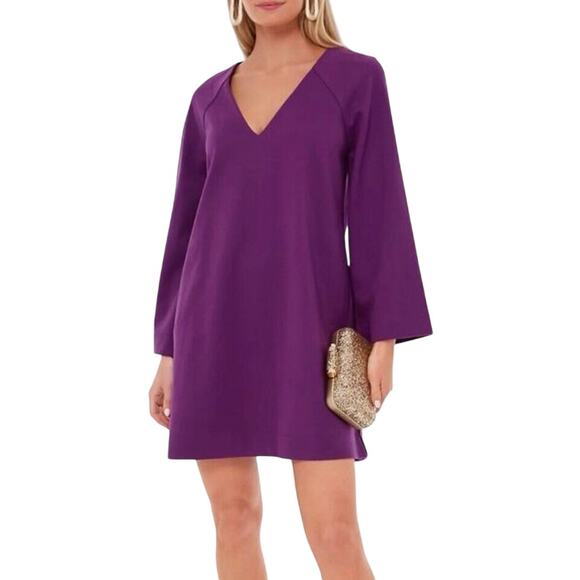 Pomander Place Purple Wide Sleeve Audrey Shift Mini Dress Size Medium - Picture 1 of 6